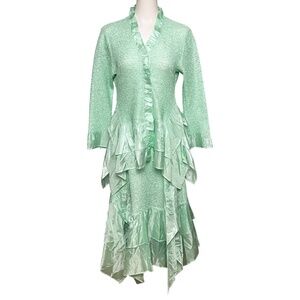 Jerry T Women's Seafoam Mint Green Maxi Skirt Suit Set Size Large SR-7151 NWT